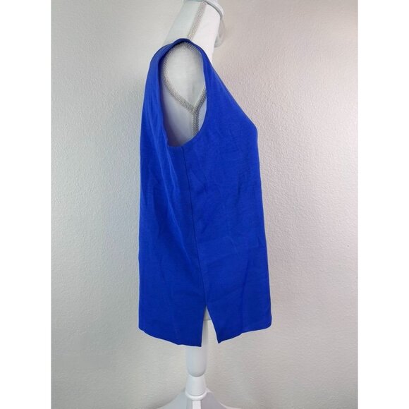 Ming Wang women’s large royal blue knit scoop neck tank top casual - Picture 4 of 7